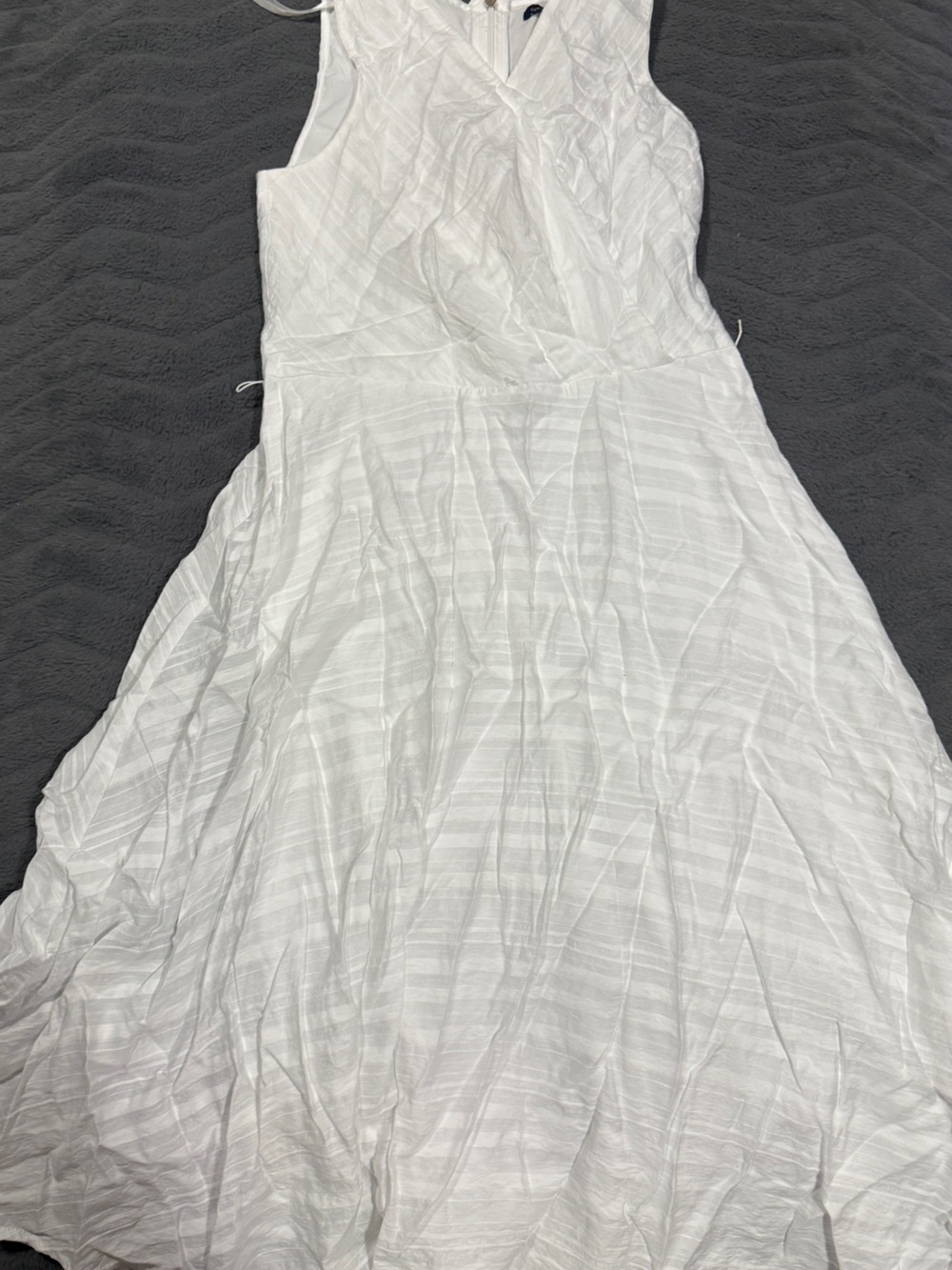 Tommy Hilfiger White Striped Cotton Blend Chemise